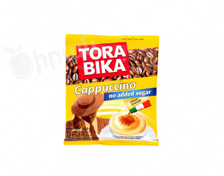 Instant coffee drink free of sugar cappuccino Tora Bika