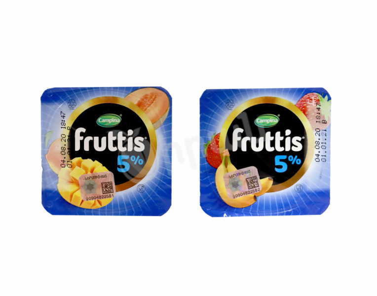 Yogurt Product with Melon and Mango/Banana and Strawberry Fruttis