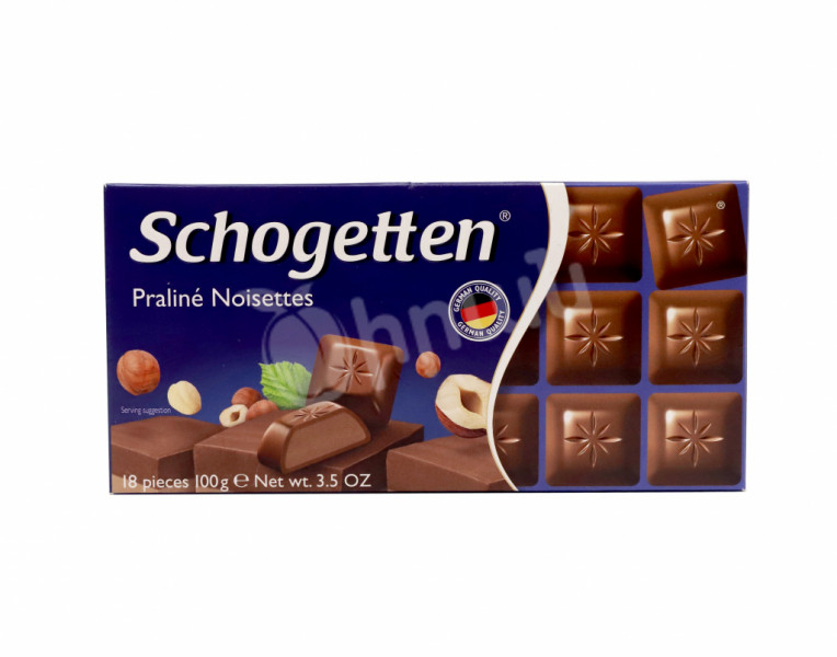 Молочный Шоколад с Начинкой из Нуги Пралине Нуазет Schogetten
