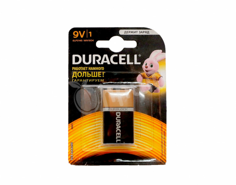 Щелочная батарейка Duracell 9V