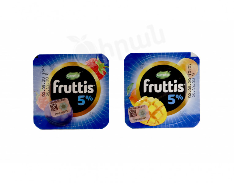 Yogurt product with raspberry and bilberry / mango and apricot Fruttis