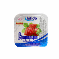Bio yogurt with strawberry pieces Bifido