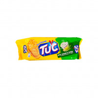 Salty cracker with sour cream and onion flavor Tuc