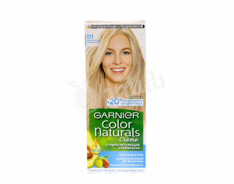 Super brightening hair cream-color platinum blonde 111 Color Naturals Garnier