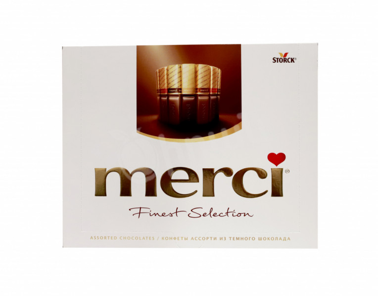 Шоколадные конфеты ассорти из темного шоколада Merci