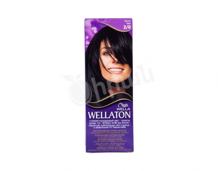 Крем-краска для волос черный 2/0 Wellaton