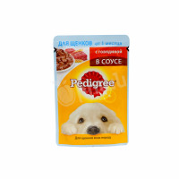Dog food with beef in sauce Pedigree