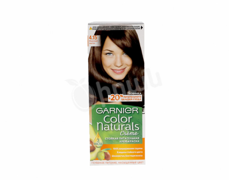 Крем-краска для волос морозный каштан 4.15 Color Naturals Garnier