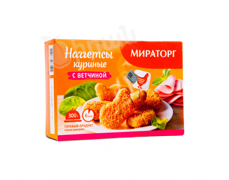 Semi-cooked chicken nuggets with ham Мираторг
