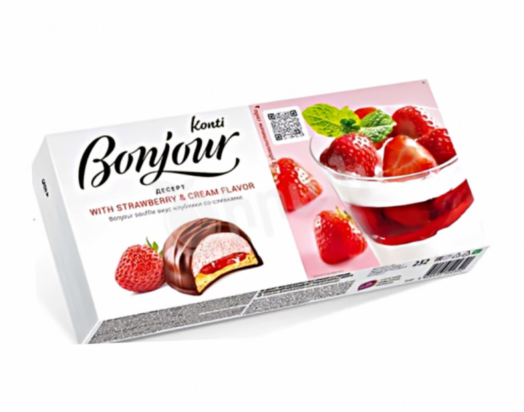 Dessert with strawberry and cream flavor Bonjour Konti