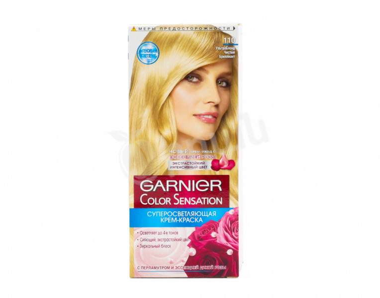 Hair cream-color ultrablond pure diamond 110 Color Sensation Garnier