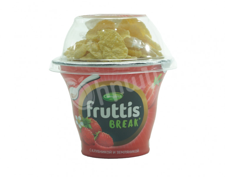 Yogurt Product with Strawberry, Wild Strawberry and Corn Flakes Fruttis Break