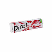 Chewing gum with strawberry flavor White Dirol