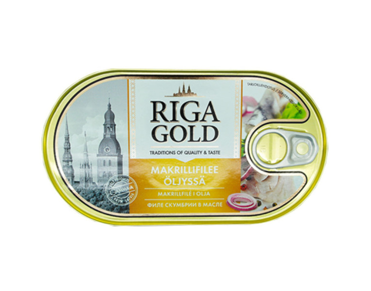 Սկումբրիայի ֆիլե յուղի մեջ Riga Gold