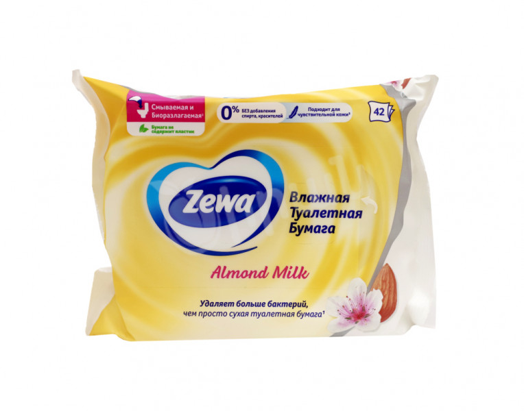 Влажная туалетная бумага миндальное молочко Zewa