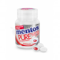 Chewing gum with strawberry flavor Pure White Mentos