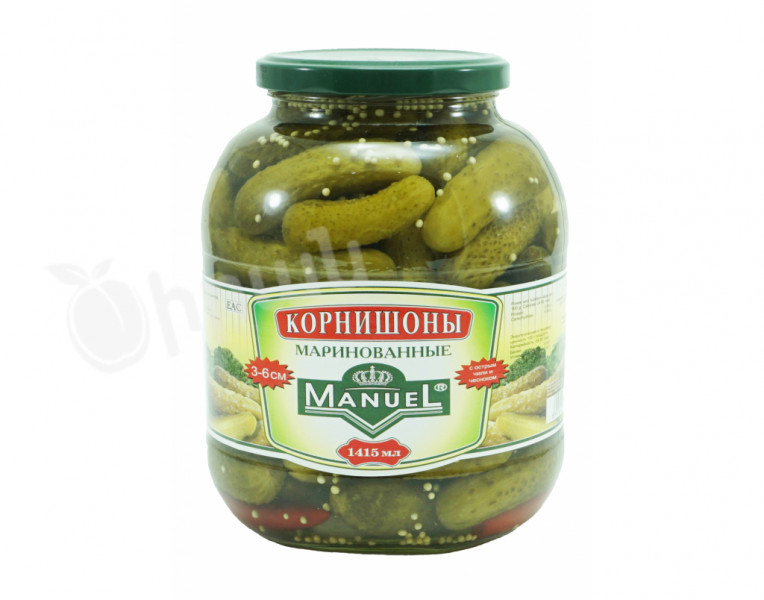 Cornichons marinated with spicy chili and garlic Manuel