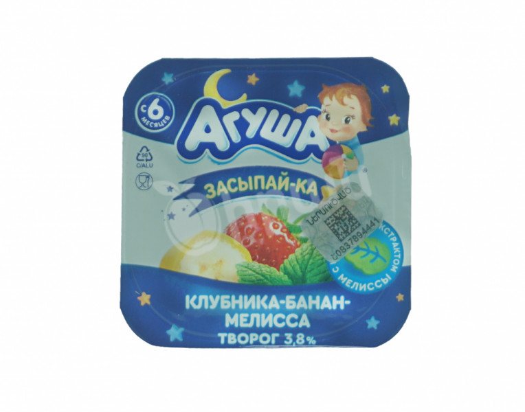 Quark for kids strawberry-banana-balm mint Zasipay-Ka Агуша