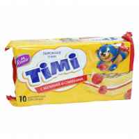 Пирожное Бисквитное с Малиной и Сливками Timi