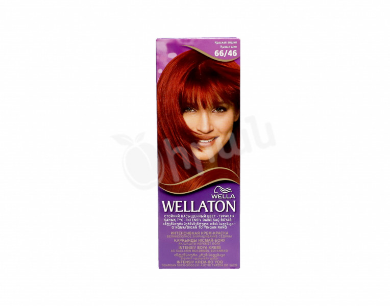 Крем-краска для волос красная вишня 66/46 Wellaton