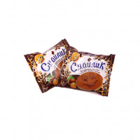 Бисквитные Оладьи с Шоколадно-Ореховой Начинкой Смайлик Гранд Кенди