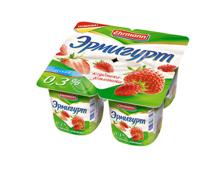 Yogurt product with strawberry and wild strawberry Эрмигурт