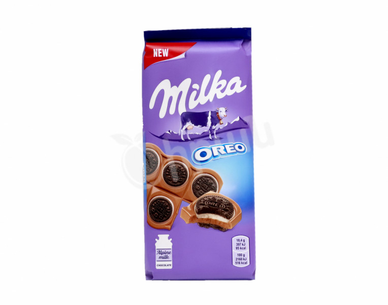 Milk chocolate bar with Oreo cookies Milka