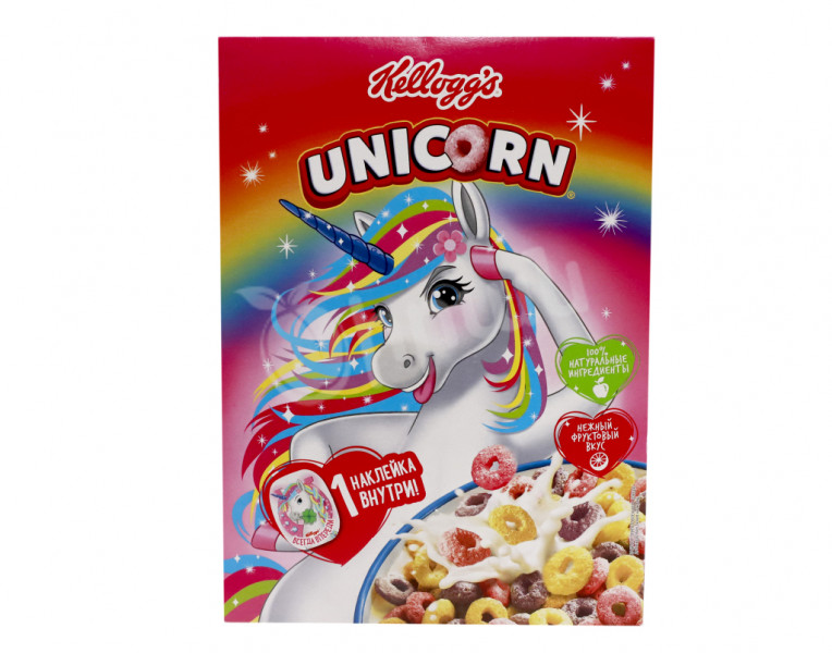 Завтрак готовый радужные колечки с фруктовым вкусом Unicorn  Kellogg’s