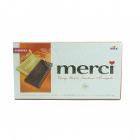 Dark chocolate bar orange and almond Merci
