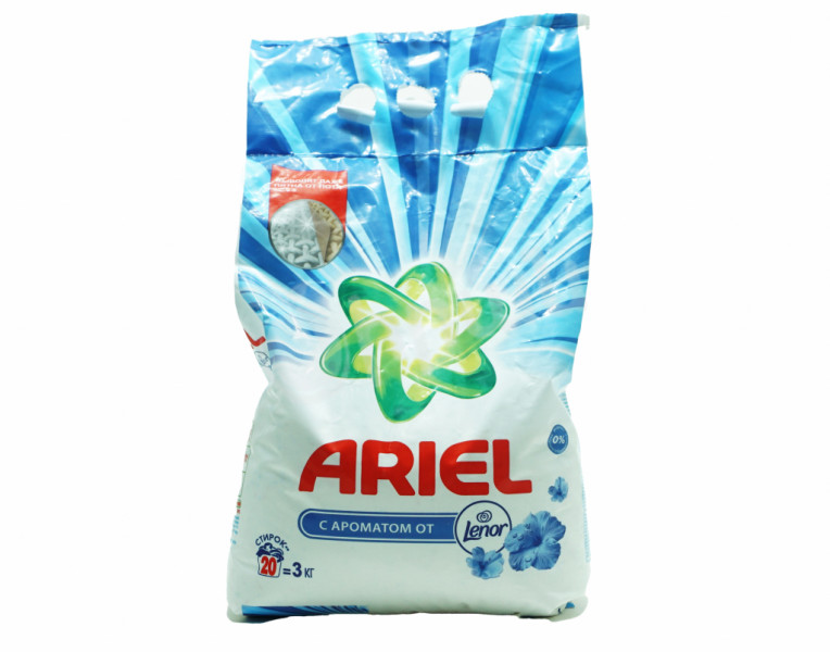 Laundry detergent with Lenor aroma automat Ariel