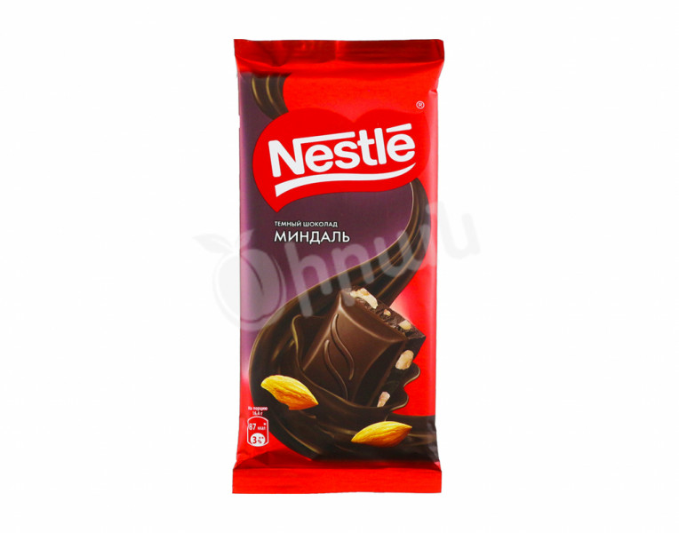 Темная шоколадная плитка с миндалем Nestle