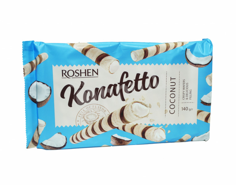 Wafer rolls with coconut filling Konafetto Roshen