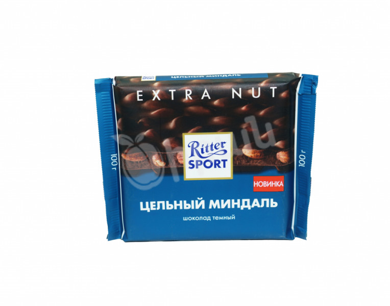 Темная шоколадная плитка с цельным миндалем Ritter Sport