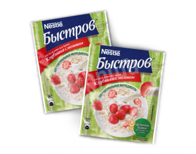 Porridge strawberry with milk Быстров