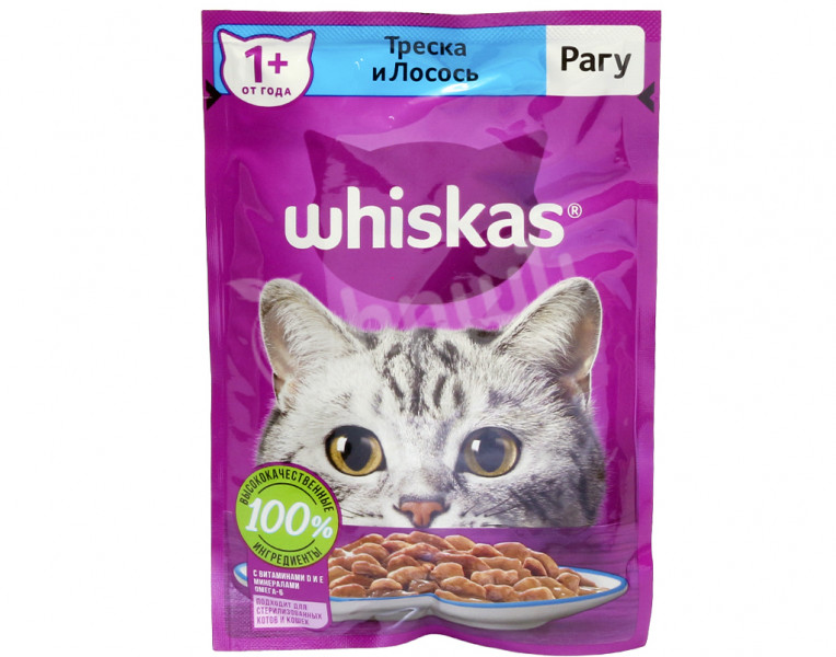 Cat food ragout with salmon from 1 y old Whiskas