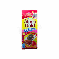 Молочная шоколадная плитка Oreo нежная клубника Alpen Gold