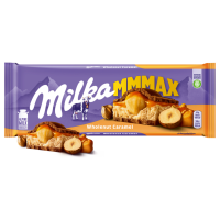 Chocolate bar with caramel filling and whole hazelnut Milka