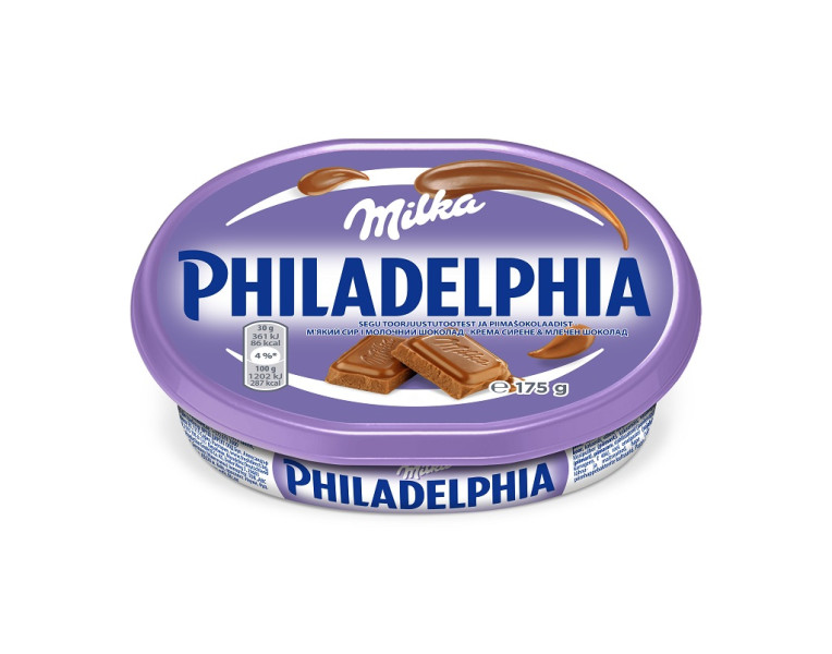 Cheese-cream Philadelphia and chocolate Milka