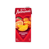 Juice drink with orange mango tangerine flavor Любимый