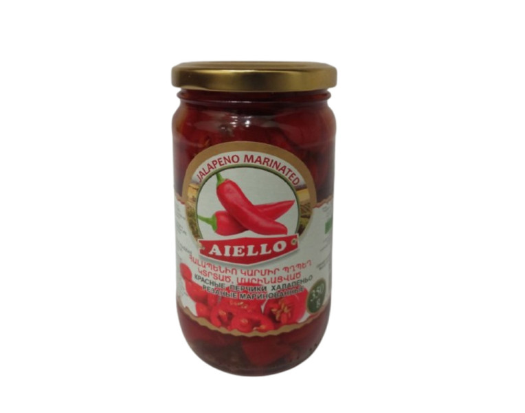 Маринованный перец халапеньо красный нарезанный Aiello