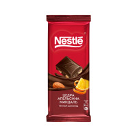 Тёмная шоколадная плитка с цедрой апельсина и миндалём Nestle