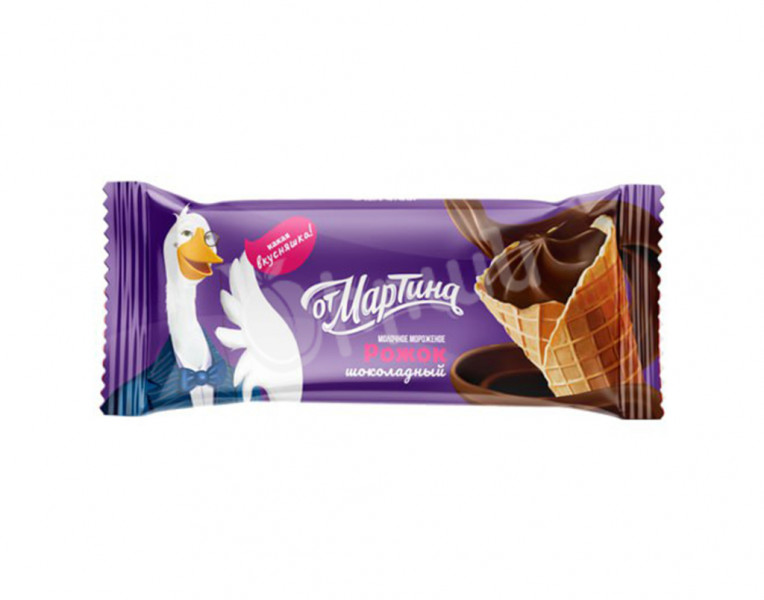Мороженое вафельный рожок шоколадное От Мартина