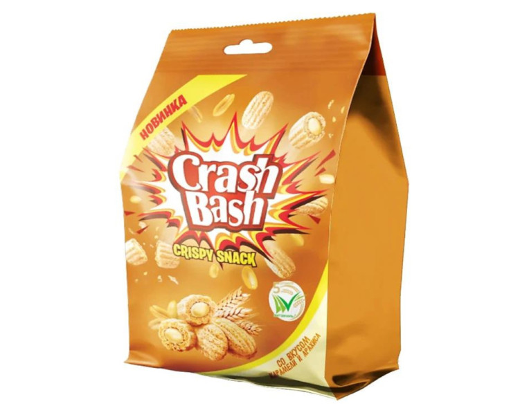 Crispy snacks with caramel and peanut flavors Crash Bash Essen