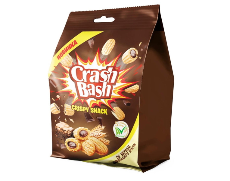 Crispy snacks with chocolate brauni flavor Crash Bash Essen