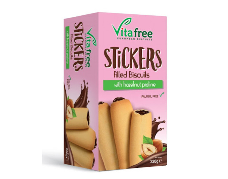 Stickers biscuits filled with hazelnut praline Vita Free