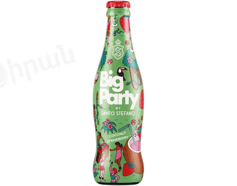 Low-alcohol carbonated drink coconut and strawberry Big Party