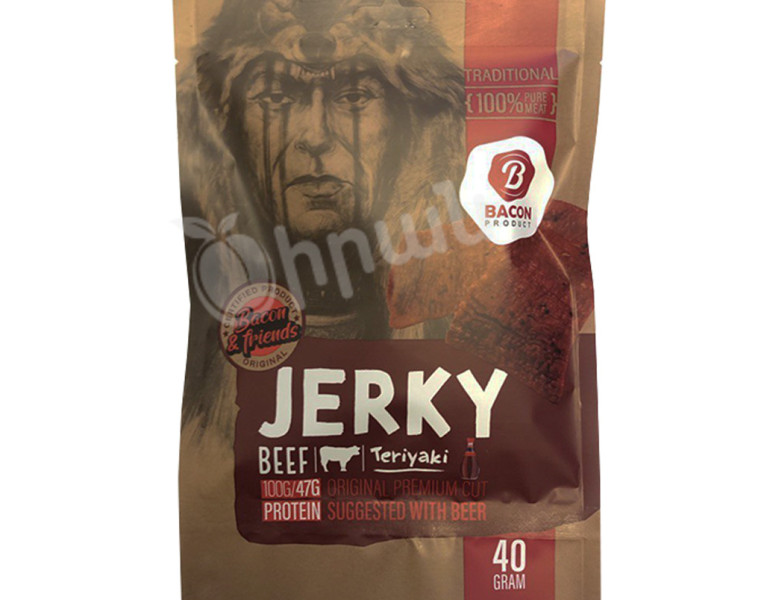 Beef jerky with teriyaki sauce Bacon