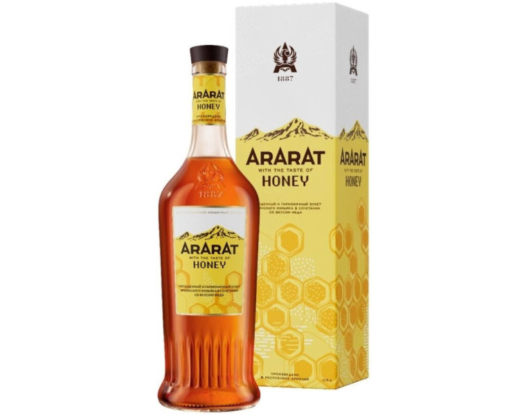 Armenian cognac with honey flavor Ararat