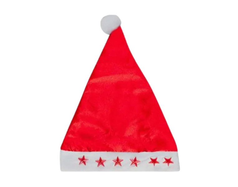 Santa Claus hat with glowing stars