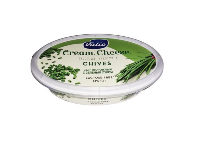 Curd cheese with green onions Chives Valio